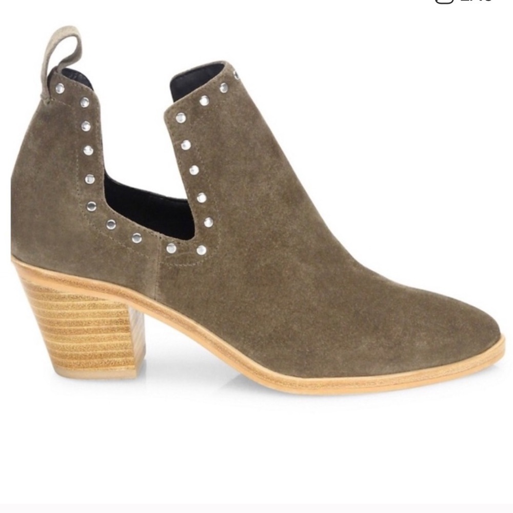 Rebecca Minkoff Lana Suede Split Shaft Booties With Studs